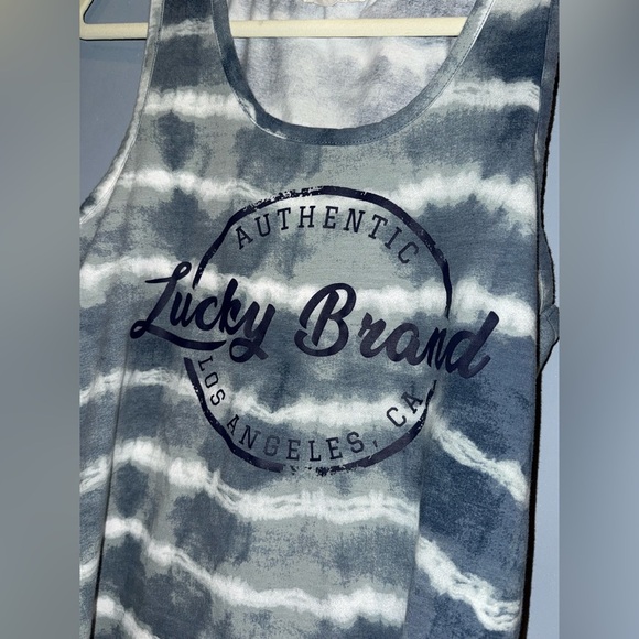 Lucky Brand Gray/Blue Tie-Dye Tank - Picture 2 of 3